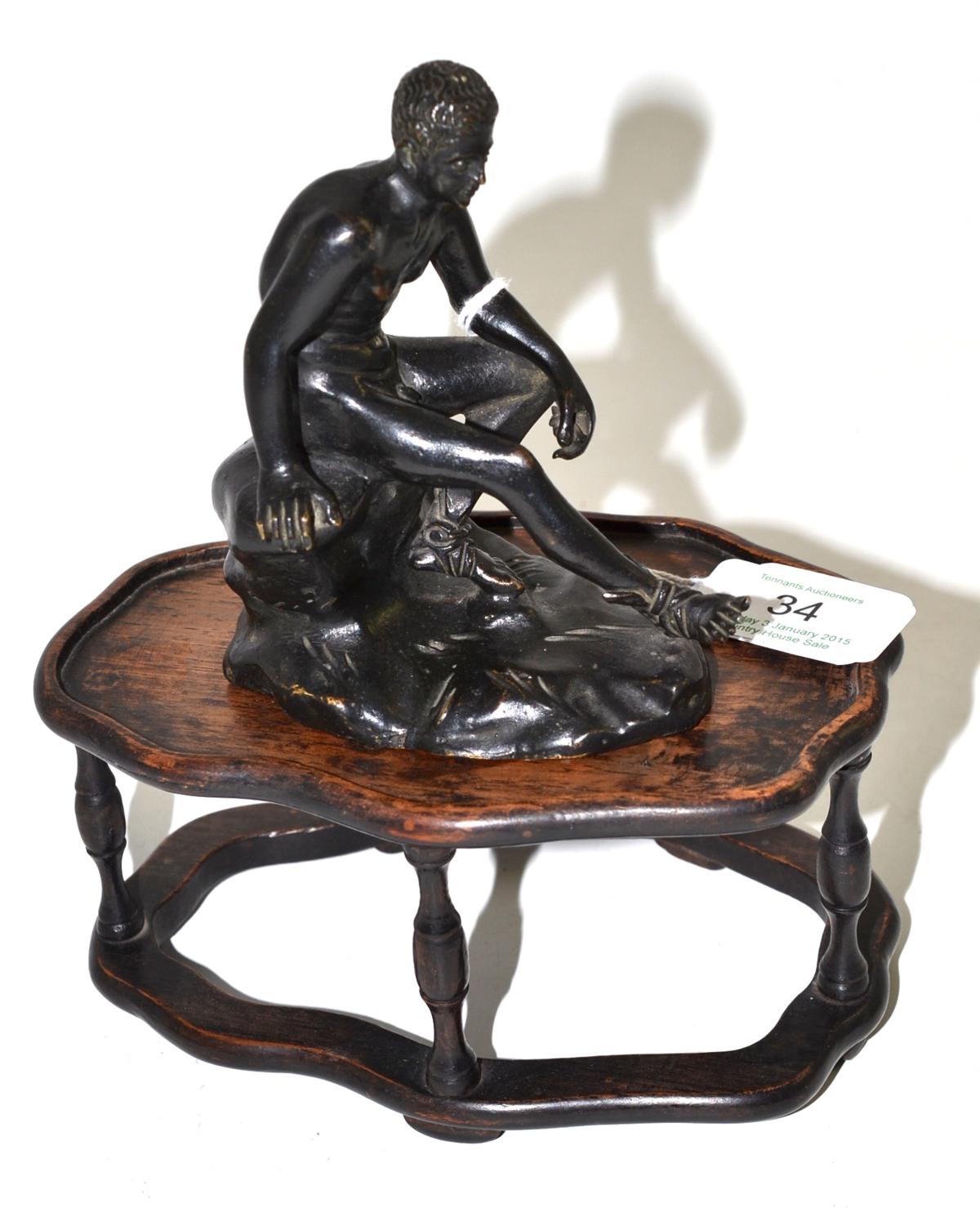 Classical bronze nude on a hardstone stand, 12cm high