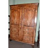 Early 19th century Continental walnut double door wardrobe