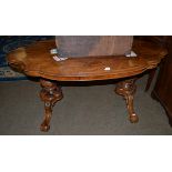 Victorian rosewood carved centre table