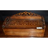 A 19th century walnut and parquetry decorated writing box