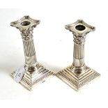 A pair of George V silver candlesticks, Sheffield 1928, 16cm high