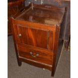 # George III mahogany tray top bedside cupboard