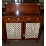 A late Regency mahogany chiffonier, 2nd quarter 19th century, the superstructure with turned