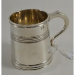 A silver mug, Cheshire regiment, height 9cm