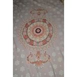 # A 20th century needlework carpet with rose decorated border, 330cm by 206cm