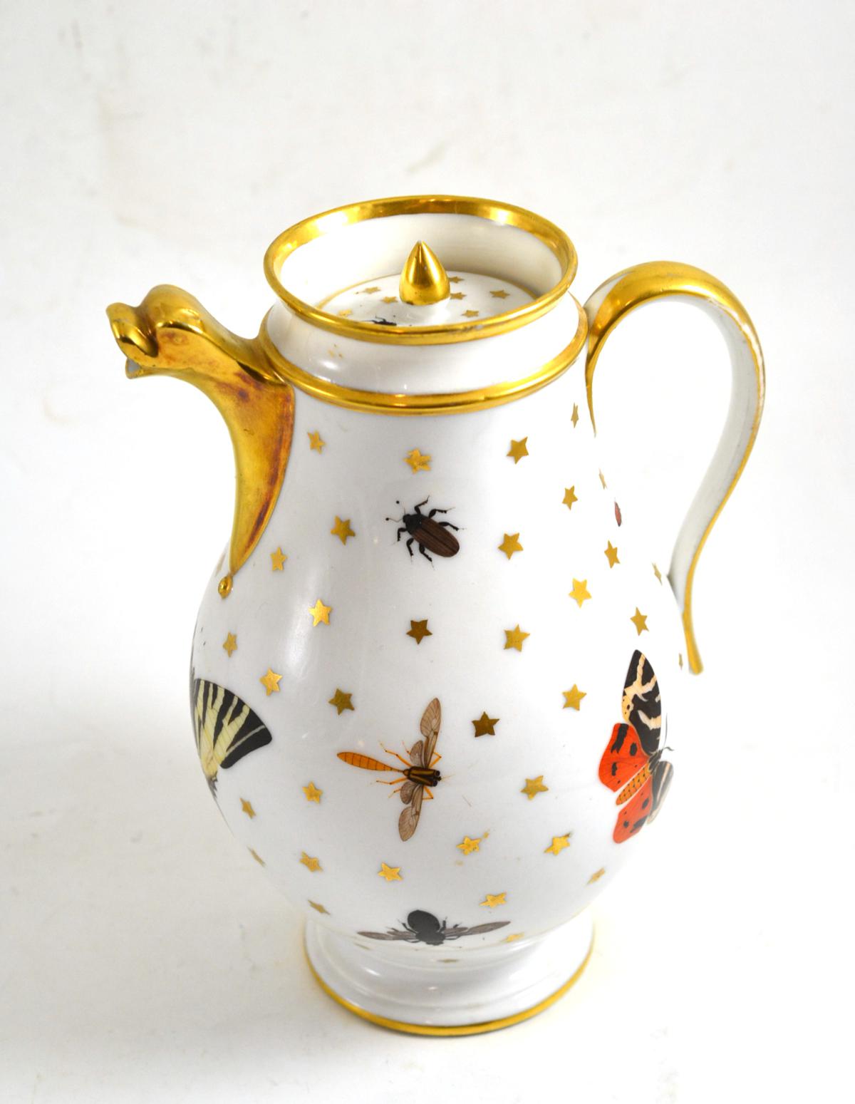 Paris porcelain coffee pot, 25cm high