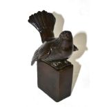 E Gomanski, bronze bird sculpture, 14cm high
