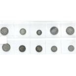 9 x Foreign Silver Coins comprising: Fra