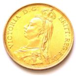 Victoria Gold £2 1887, trivial contact m