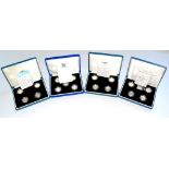 4 x Sets of Silver Proof £1 comprising: