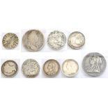 8 x Miscellaneous English Silver Coins c