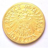 German East Africa, Gold 15 Rupien 1916T
