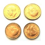 2 x Sovereigns: 1913 & 1915 & 2 x half s