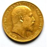 Edward VII, Gold £2 1902, scratch on bus
