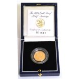 Proof Half Sovereign 1995, with cert, in