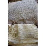 Assorted White Linen Sheets, cloths, embroidered and crochet textiles etc (two boxes)