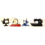 Four Miniature Sewing Machines including a Vulcan, Little Betty Senior and another Little Betty in