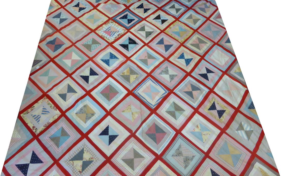Late 19th Century Patchwork Quilt, 215cm by 220cm