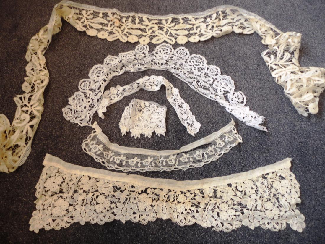 Honiton Lace Trimmed Veil, 110cm by 195cm, bonnet veil,  collars, cuffs, and trimmed handkerchiefs - Image 10 of 10