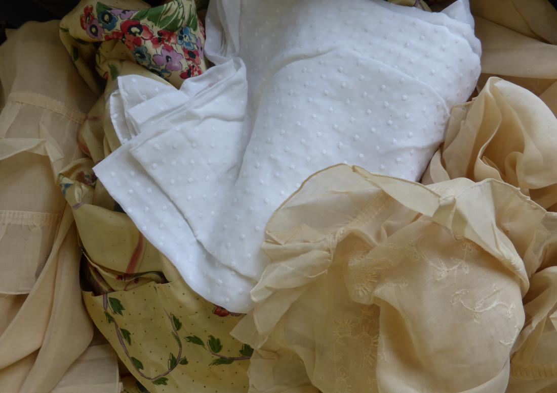 Assorted Textiles and Bed Covers including a circa 1930's cream and floral printed bed canopy, - Image 2 of 6