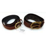 Mulberry Tan Leather Belt with brass buckle impressed 'Mulberry' and printed in gold to the