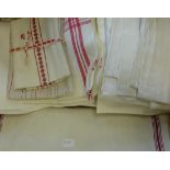 Assorted Textiles including mainly French and Swedish linen cloths etc (one box)