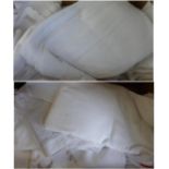 Assorted White Cotton, Linen and Textiles including damask cloths, bed linen, embroidered table