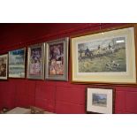 David Newbould, farm buildings, pastel, together with a collection of prints and paintings