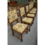 A set of six oak chairs