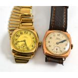 Two 9ct gold gents wristwatches signed Limit Sports and Rone