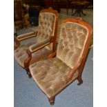 Two Victorian armchairs