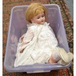 Kammer & Reinhardt bisque socket head doll impressed '126' with side glancing blue eyes, open mouth,