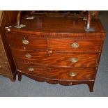 A Regency mahogany bow fronted chest of drawers