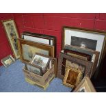 A quantity of mainly Victorian pictures including various seascapes, religious needlework picture