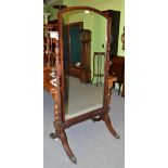 A late 19th century cheval mirror