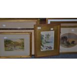 F Cheshire (19th/20th century) English School, nine landscape watercolours on paper