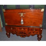 Dutch mahogany chest on later stand