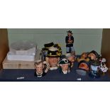 Royal Doulton character jugs, collector's plates, figures, etc