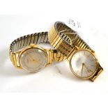 Two 9ct gold gents wristwatches signed Avia and Rotary