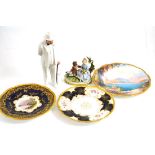 Two Coalport plates, Royal Worcester plate (a.f.), Royal Doulton Sir Winston Churchill HN3057 and