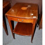 Inlaid Edwardian drop leaf oval table