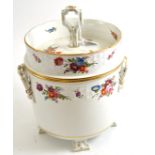 19th century floral decorated ice pail and cover