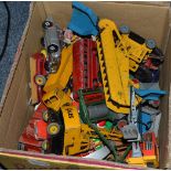 Dinky, Corgi and others, a box of assorted unboxed diecast, mostly 1950's and 60's (a.f.)