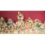 Large quantity Pendelfin including 'The Big House', 'Christmas Scene', 'School House' and 'Curiosity