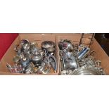 A quantity of silver plate including cutlery etc (in three boxes)