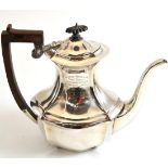 A silver teapot inscribed ''Southport Motor Club''