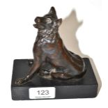 19th century bronze study of a dog (Alcibiades), after the antique