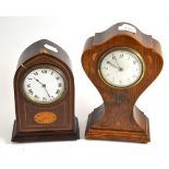 Two inlaid mantel timepieces