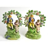 Two Staffordshire bocage figures