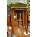 A Victorian mahogany revolving piano stool